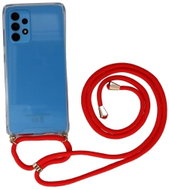 Forcell Cover TopQ Samsung A52 silicone with red cord transparent 57948 - Phone Cover