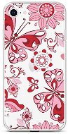 TopQ Kryt iPhone SE 2022 silikón Pink Butterfly 74007 - Kryt na mobil