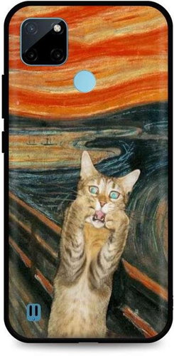 TopQ Cover Realme C21Y silicone Scared Cat 69715 - Phone Cover - Main image