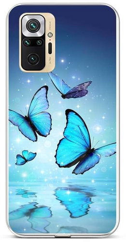 TopQ Cover Xiaomi Redmi Note 10 Pro silicone Blue butterflies 59645 - Phone Cover - Main image