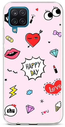 TopQ Cover Samsung A12 silicone Happy Day 57733 - Phone Cover - Main image