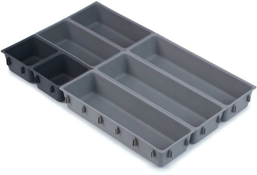 Verk 07193 Compact drawer organiser, grey - Drawer Organiser - Main image