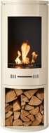 Sureflame Barilo Bioethanol Stove with Wood Storage, Cream - Bioethanol Fireplace