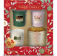 YANKEE CANDLE Vianočná darčeková súprava, svietnik a sampler 3× 49 g - Darčeková sada