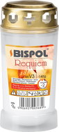 BISPOL hřbitovní lampička requiem lisovaný vosk plast bílá 48 h - Svíčka