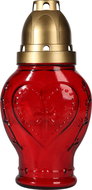 BISPOL cemetery candle heart red 22 h - Candle