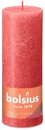 BOLSIUS rusztikus oszlop, virágos rózsaszín 190 × 68 mm - Gyertya