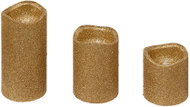 ATMOSPHERA Set of 3 Glittery LED Candles, Gold - LED Candle
