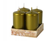 Nohel garden Svíčka adventní metalická lesklá 4 × 8 cm 4 ks - Sada svíček