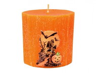 Nohel garden Halloween elipsa zdobená vyřezávaná 7,5 × 5,5 × 8 cm - Svíčka