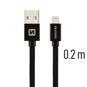 Swissten Textile Data Cable Lightning 0.2m Black - Data Cable