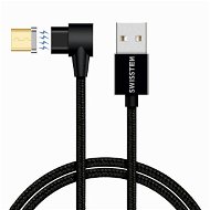 Swissten Arcade magnetický textilný dátový kábel USB/microUSB 1,2 m čierny - Dátový kábel
