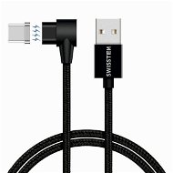 Swissten Arcade magnetický textilný dátový kábel USB/USB-C 1,2 m čierny - Dátový kábel