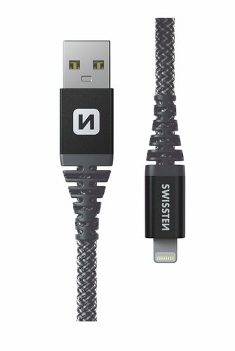 Swissten Kevlar USB / Lightning 1,5m Anthrazit - Datenkabel - Hauptbild