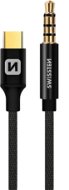 Swissten Textile audio adaptér USB-C (samec) / 3.5mm jack (samec) 1.5 m černý - Audio kabel