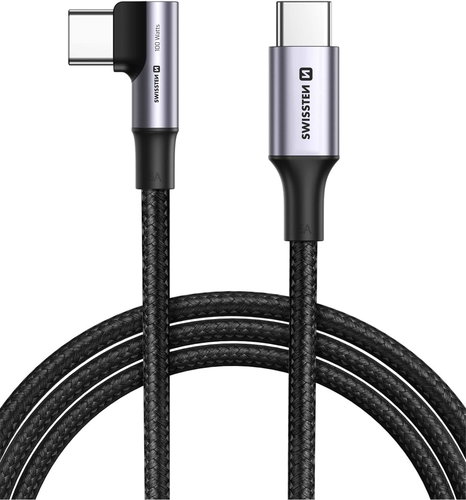 Swissten USB-C/USB-C 5A (100W) cable for laptops 2 m black - Data Cable - Main image