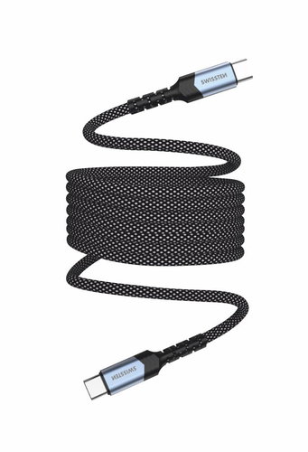 Swissten magnetisches Kabel selbstaufrollend USB-C / USB-C 1 m - Datenkabel - Hauptbild