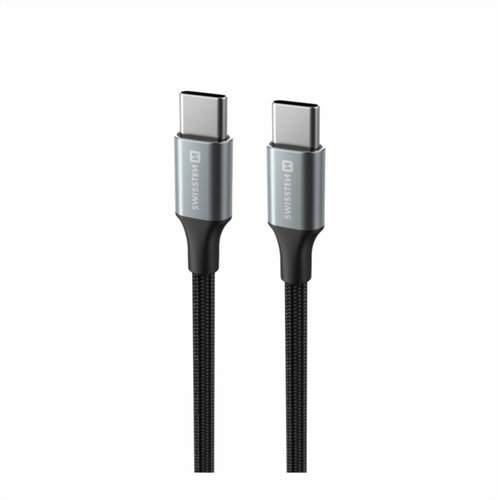 Swissten Data Cable Textile II USB-C / USB-C 1.5m black - Data Cable - Main image