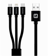 Swissten Textile Data Cable 3-in-1 MFi 1.2m Black - Data Cable