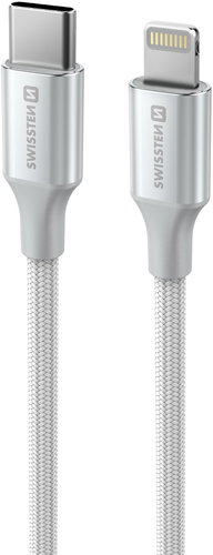 Swissten Datenkabel Textil II USB-C / Lightning 1,5 m weiß - Datenkabel - Hauptbild