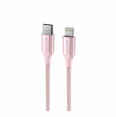 Swissten Datenkabel Textil II USB-C / Lightning 1,5 m rosa - Datenkabel - Hauptbild
