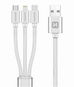 Swissten Textile Data Cable 3-in-1 MFi 1.2m Silver - Data Cable