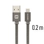 Swissten Textile Data Cable Lightning 0.2m Grey - Data Cable