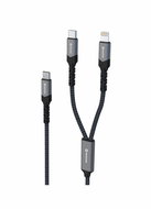 Swissten Charging Cable 2in1 USB-C/USB-C + Lightning 100W 1.5m black - Data Cable