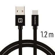 Swissten Textile Data Cable USB-C 1.2m Bblack - Data Cable