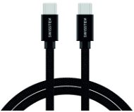 Swissten textilný dátový kábel USB-C/USB-C 2 m čierny - Dátový kábel