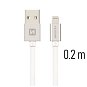 Data Cable Swissten Textile Data Cable Lightning 0.2m Silver - Datový kabel