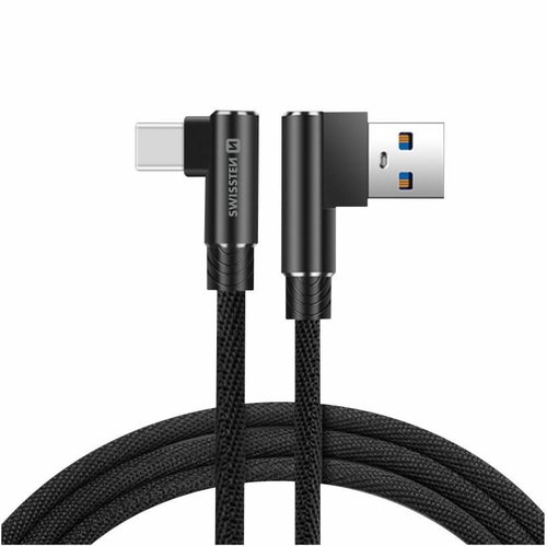 Swissten Arcade textile data cable USB/USB-C 1.2m black - Data Cable - Main image
