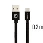 Swissten Textile Data Cable USB-C 0.2m Black - Data Cable