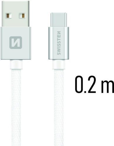 Câble Swissten Textile USB / Micro USB 2m, Silver