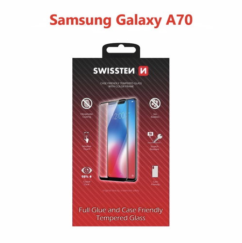 Swissten Case Friendly for Samsung Galaxy A70 Black - Glass Screen Protector - Main image