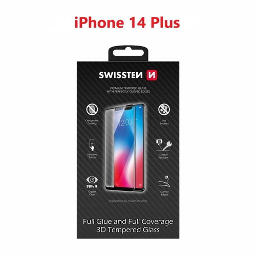 Swissten 3D Full Glue for Apple iPhone 14 Plus black - Glass Screen Protector - Main image