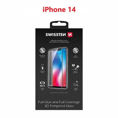 Swissten 3D Full Glue für Apple iPhone 14 schwarz - Schutzglas - Hauptbild