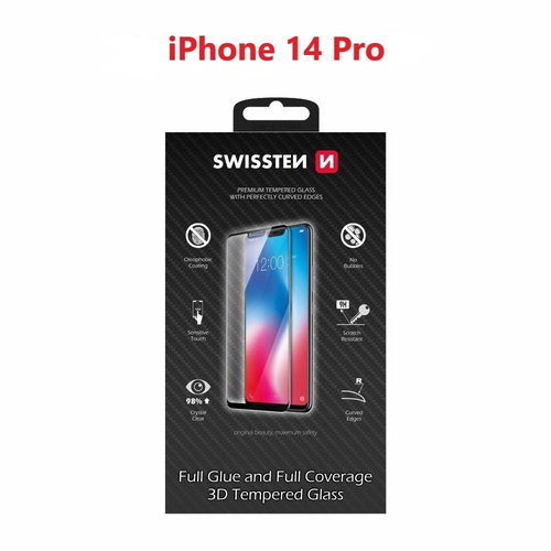 Swissten 3D Full Glue pro Apple iPhone 14 Pro Schwarz - Schutzglas - Hauptbild