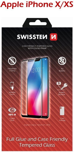 Swissten Case Friendly für iPhone X / XS schwarz - Schutzglas - Hauptbild