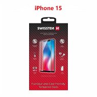 Üvegfólia Swissten Full Glue Apple iPhone 15 3D üvegfólia - fekete - Ochranné sklo