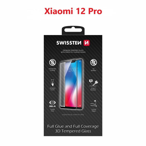Swissten 3D Full Glue für Xiaomi 12 Pro schwarz - Schutzglas - Hauptbild