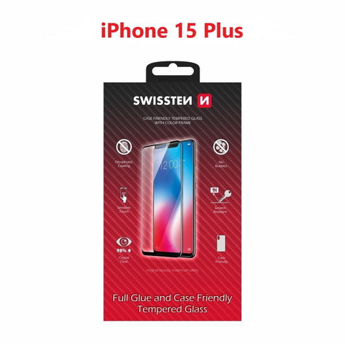 Swissten 3D Full Glue for Apple iPhone 16 Plus black - Glass Screen Protector - Main image
