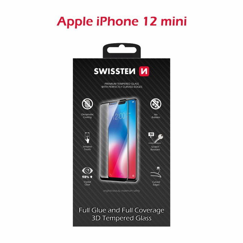 Swissten 3D Full Glue for iPhone 12 mini - Glass Screen Protector - Main image