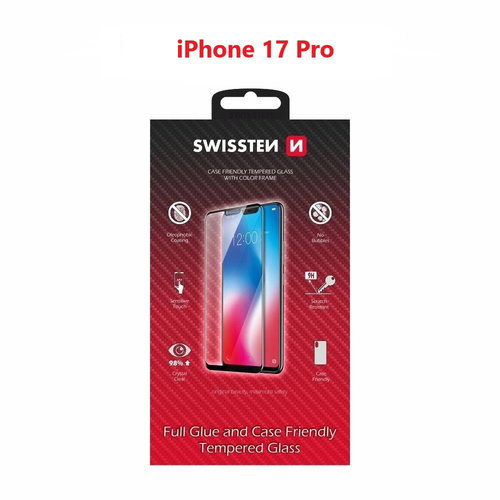 Swissten Case Friendly for Apple iPhone 17 Pro black - Glass Screen Protector - Main image