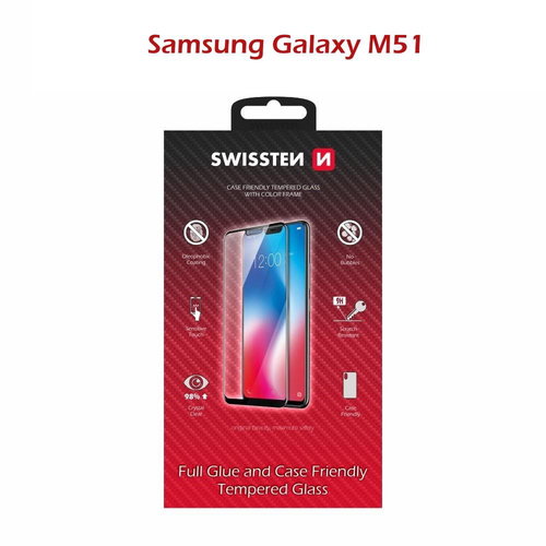 Swissten Case Friendly for Samsung Galaxy M51 Black - Glass Screen Protector - Main image