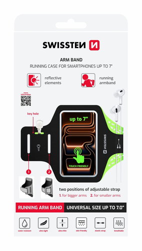 Swissten Armband Case Größe 7.0" Schwarz - Softcase-Handyhülle - Hauptbild