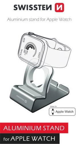 Swissten Aluminium Stand for iWatch, Silver - Mini Stand - Main image