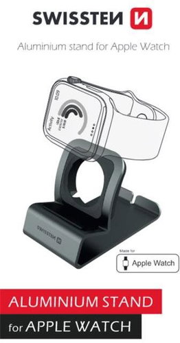 Swissten Aluminium Stand for iWatch Grey - Mini Stand - Main image