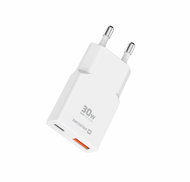 Swissten GaN USB-C + USB-A Power Adapter 30W White - Wall Charger