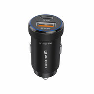 Swissten CL Adaptér, USB-C PD + USB-A 20 W černý - Nabíječka do auta